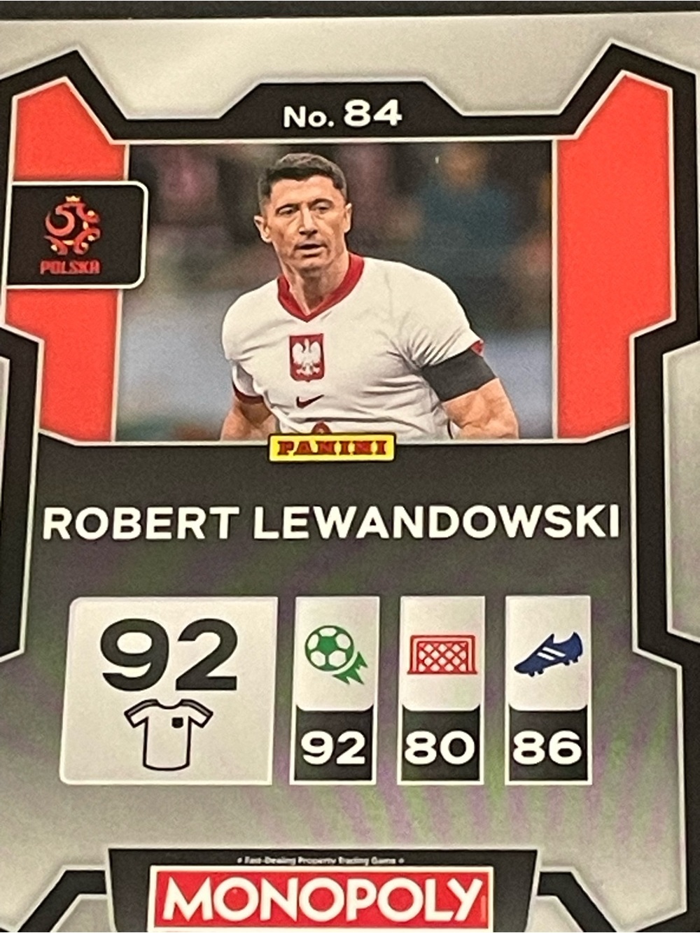 Panini Prizm Monopoly 2026 Robert Lewandowski Poland #84 FIFA World Cup Base - Picture 6 of 6